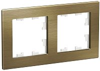 Рамка универсальная Systeme Electric AtlasDesign Nature 2-м. металл латунь
